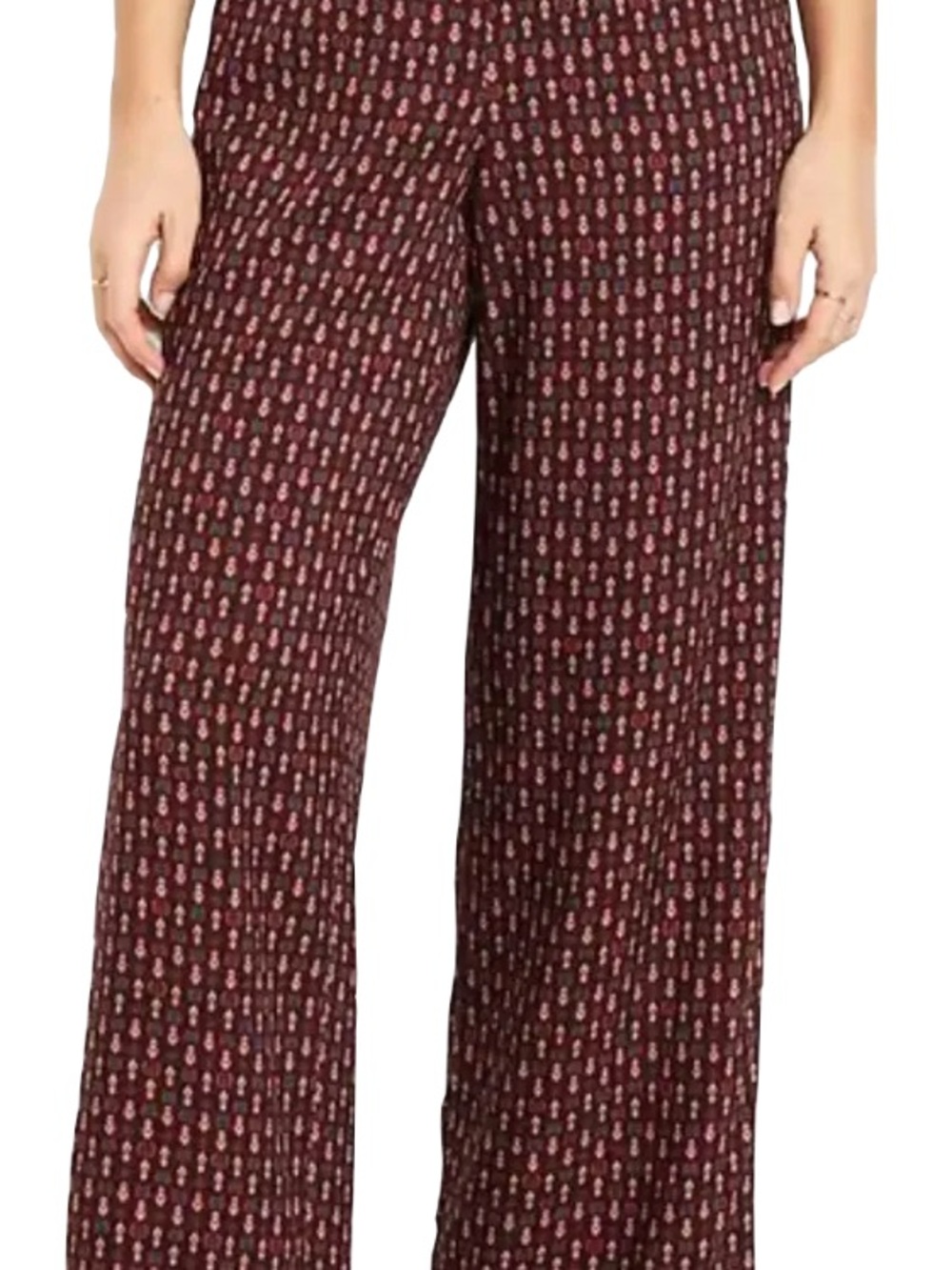 Old Navy Brown, Blue & Burgundy Wide-Leg Printed Pants